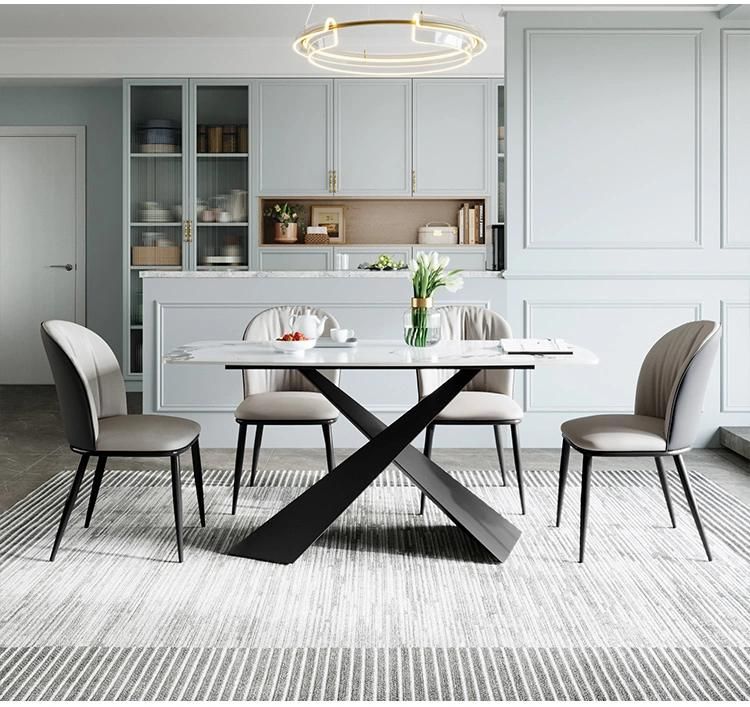 Linsy Luxury Modern Black Marble Dining Table Ls886r1