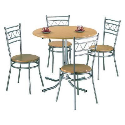 New Style Restaurant Home Customized MDF Board Top Round Dining Table Set with Metal Leg