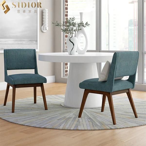 ODM OEM Fabric Upholstered Solid Wood Dining Chair for Restaurant