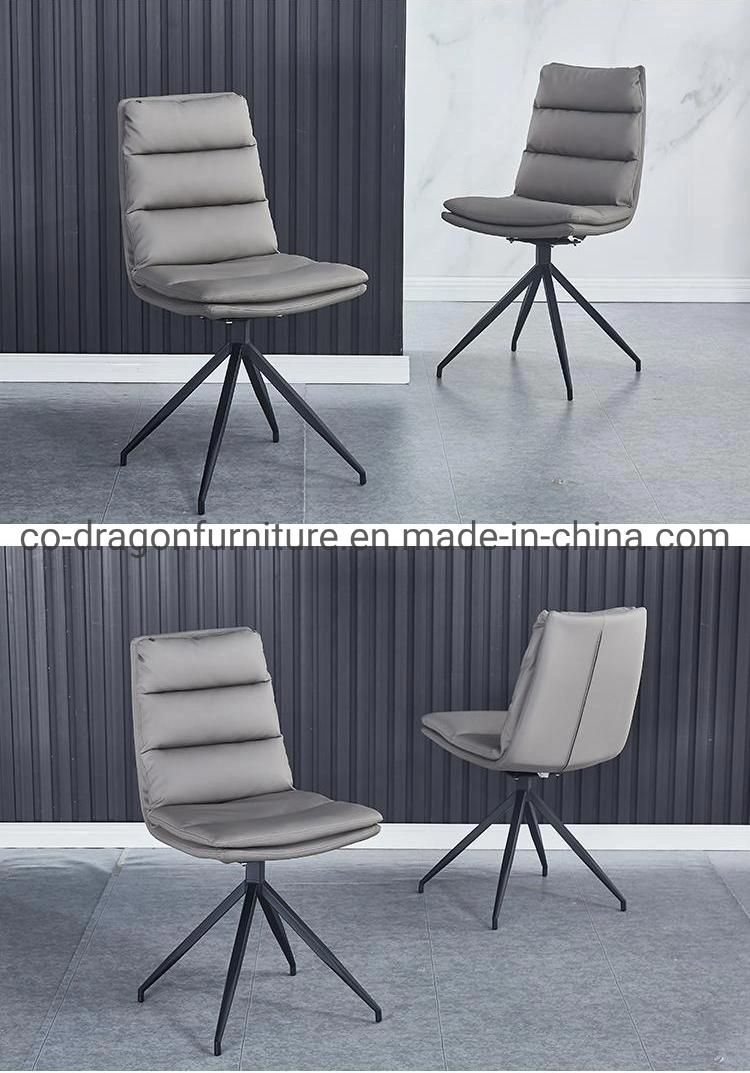 Hot Sale Wholesale Swivel Metal Dining Chair with Leahter Back