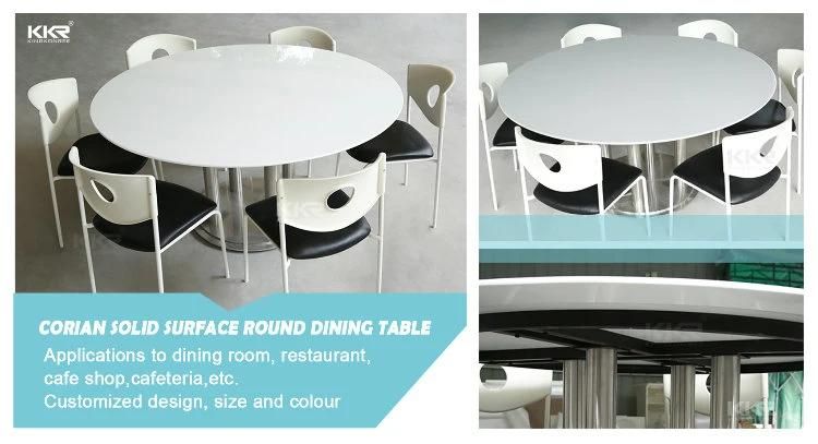 Round Acrylic Marble Stone White Dining Table Restaurant Table Solid Surface Table Banquet Table