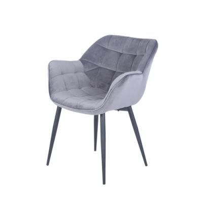 Factory Wholesale Nordic Modern Simple Dining Chair Leisure Accent Living Room Chair Velvet Leather Dinner Dining Chair