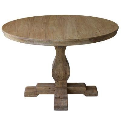 Kvj-Rr35 Reclaimed Wood Rustic Antique Round Home Dining Table
