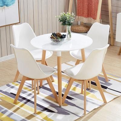 Modern Living Room Furniture Coffee Table Round Center Table MDF Wooden Dining Table Chair Set