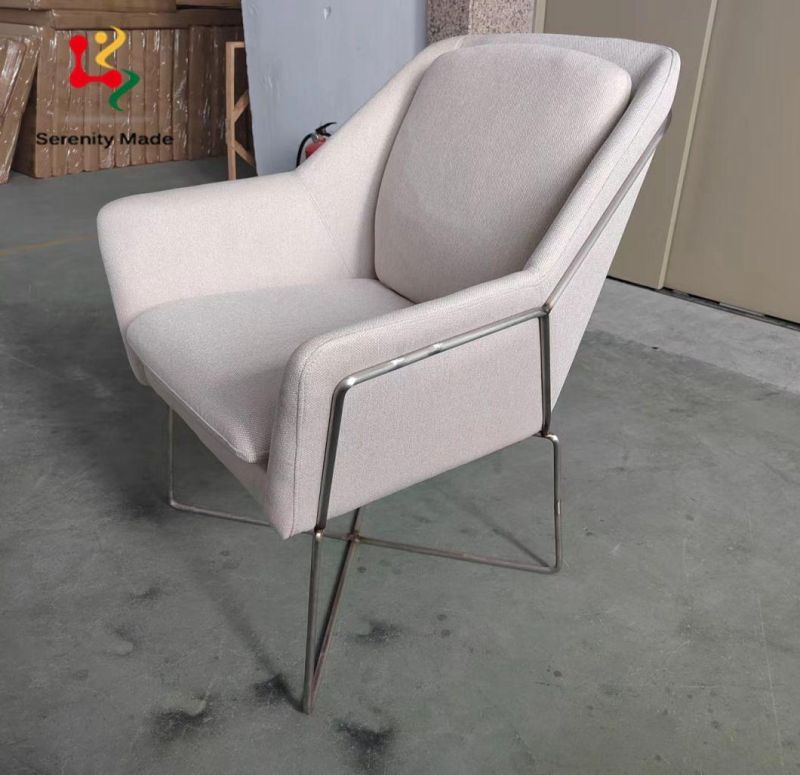 New Arrival Modern Style Commerical Office Reception Lounge Hotel Room Home Furniture Fabric Upholstery Metal Frame Sofa Chair