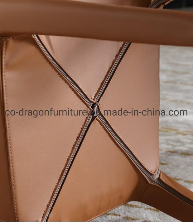 Modern Luxury Leather Metal Dining Chair for Living Room Furniture