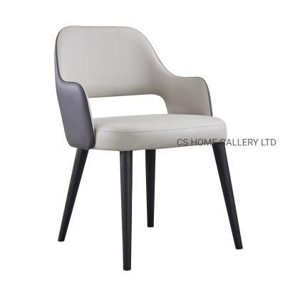 Wooden Furniture Factory Modern PVC Leather Hotel Restaurant Dining Chair