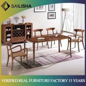 Home Furniture Dining Room Solid Wood Table and Chair Set