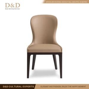 Oak Wooden Legs Tufted Upholstery Dining Chair