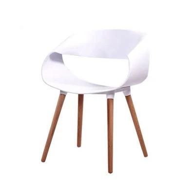 Plastic Factory Wholesale 40hq Designer Plastic Chairs Nordic Hotel Cafe Leisure Solid Wood Dining Chair