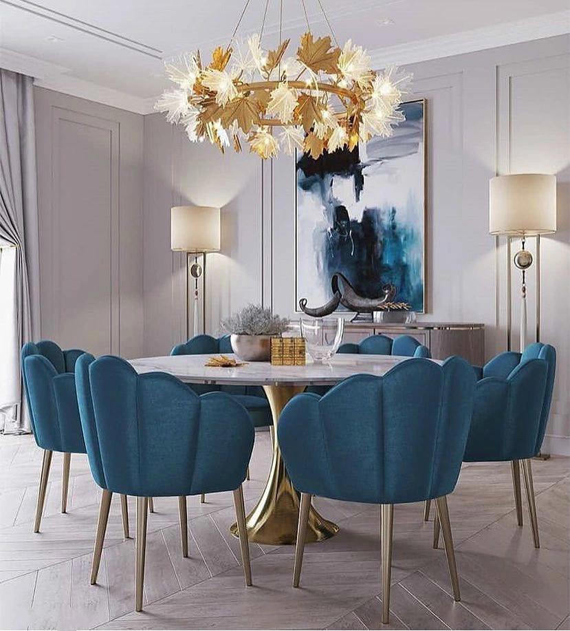 Modern Home Furniture Restaurant Flower Shaped Velvet Golden Dining Chair