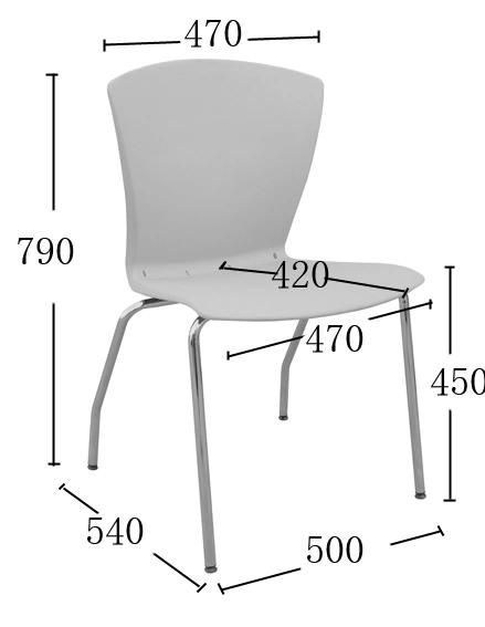 Modern Furniture Metal Leg Plastic Student Chair