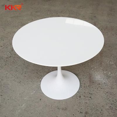 Solid Surface White Round Marble Dining Table for Hotel