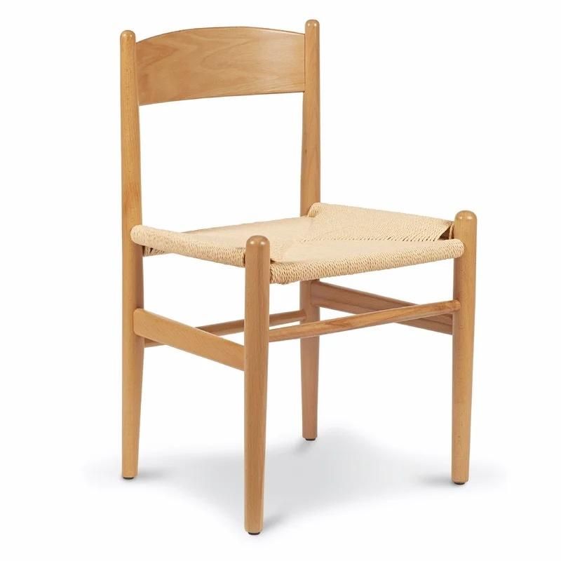 Wholesale Resteraunt Furniture Oak Wood Chair Oak Wood Frame Natural Color Paper String Seat Dining Chairs Coffee Shop Chair Dining Chair Modern Leisure Chair