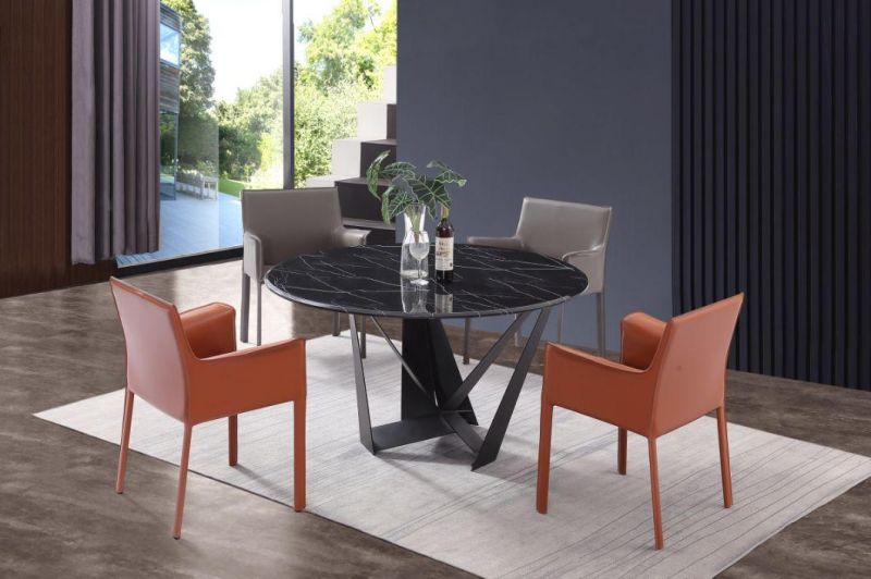 6 Seats Modern Furniture Dining Table Sets with Marble Top