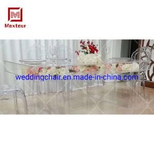 Romantic Resin Clear Acrylic Wedding Table for Events Rental