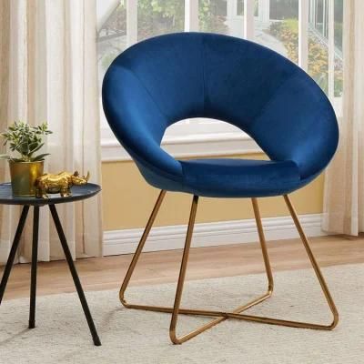 Modern Comfortable Soft Cushion Frame Dining Chair Fabric Surface Metal Swivel Chair Office Furniture Commercial Furniture