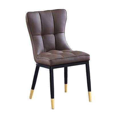 Nordic Restaurant Stool Back Leisure Light Luxury Modern Style Simple Upholstered Leather Cafe Home Dining Chair