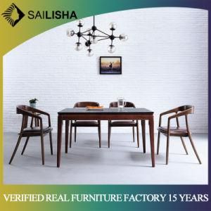 Solid Wood Furniture Leather Chairs Furniture Rectangle Dining Table for Dining Room