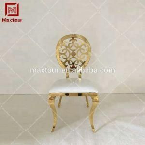 Luxury Carved Wedding Chair Gold Stackable Dining Throne Chairs for Hotel Hall