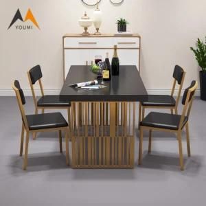 Wholesale Elegant Modern Square Stainless Steel Dining Table Designs