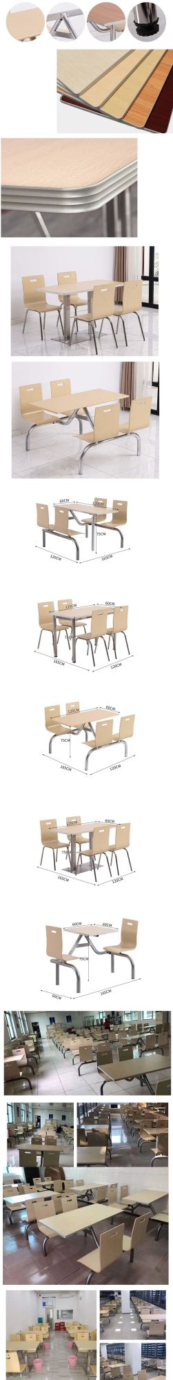 Catering Mall School Canteen Fast Food Furniture Metal Canteen Table & Chair Set