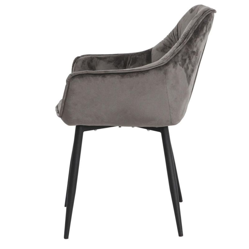 Wholesale New Design Dining Room Furniture Nordic Restaurant Modern Upholstery Fabric Velvet Dining Chairs with Metal Legs