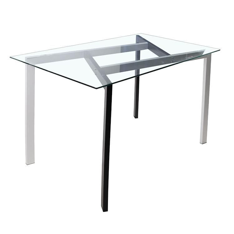Modern Cheap Simple Dining Room Furniture Tempered Glass Dining Table