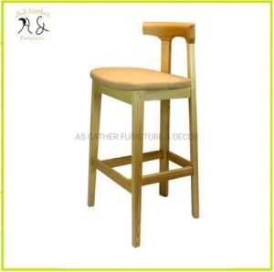 Chinese Classic Stylish Design Bentwood High Bar Chair Stool with Fabric Seat