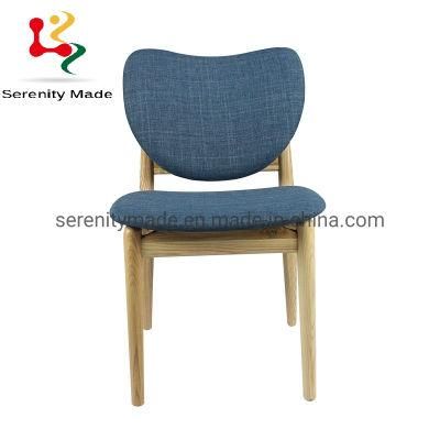 Commercial Restaurant Furniture Fabric Upholstered Seat and Back Dining Chairs with Wooden Legs