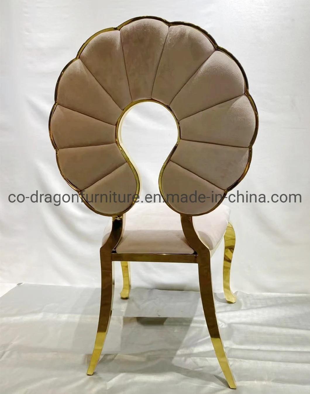 Fashion Gold Stainless Steel Leather Dining Chair for Dining Furniture