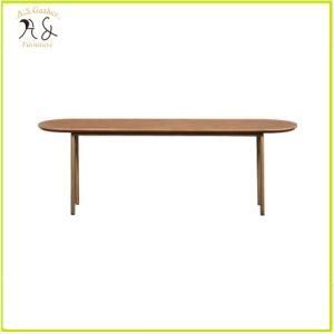 Vintage Light Luxury Copper Table Base Long Oval Wooden Dining Table