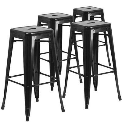 Tolixs Bar Stool 76cm Tolixs Style Steel Bar Stools Black