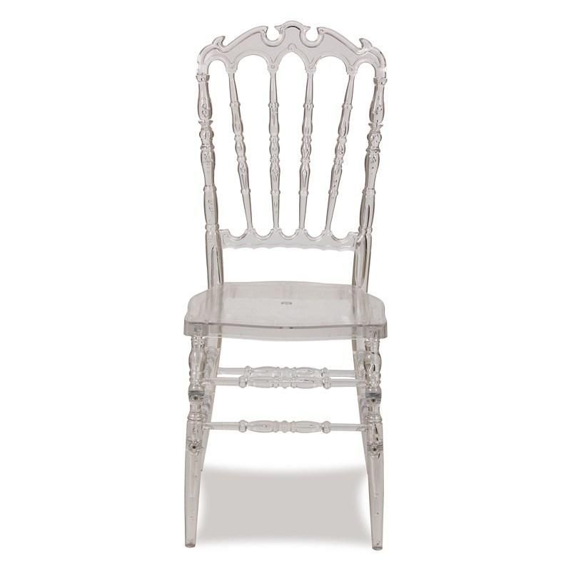 White Transparent Resin Crystal Clear Plastic Acrylic Wedding Chiavari Chair