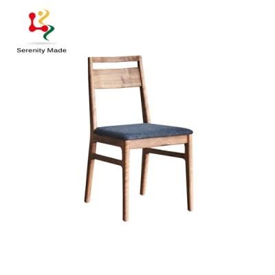 Coffee Shop Furniture Wooden Dining Chairs with Fabric Seat