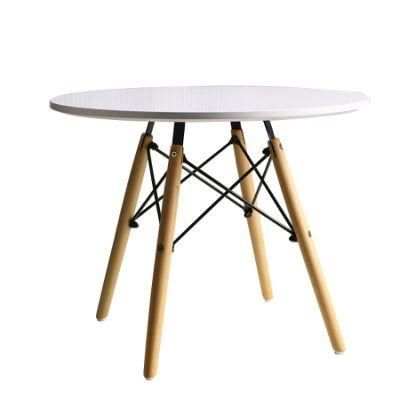 Home Furniture Round MDF Round Dining Wood Legs Coffee Table