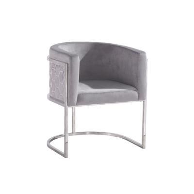Stainless Steel Metal Frame Hotel Dining Velvet Cushion Event Dining Chair