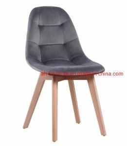Classic Cheap Fabric Dining Chair with Wood Legs
