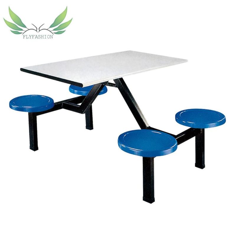 Blue Folding Canteen Dining Chair Student Canteen Dining Table