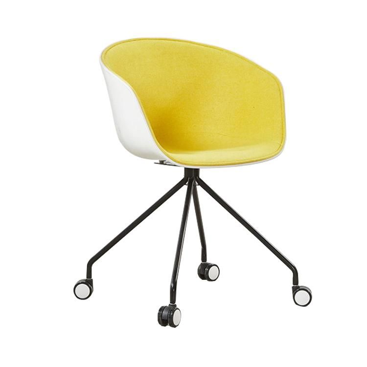 Plastic Armchair Dining Half Bag Cloth Metal Leg Pulley Rotating Chair