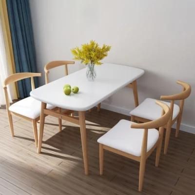 China Good Manufacturer Modern Wooden Restaurant Dining Room Table with Chair