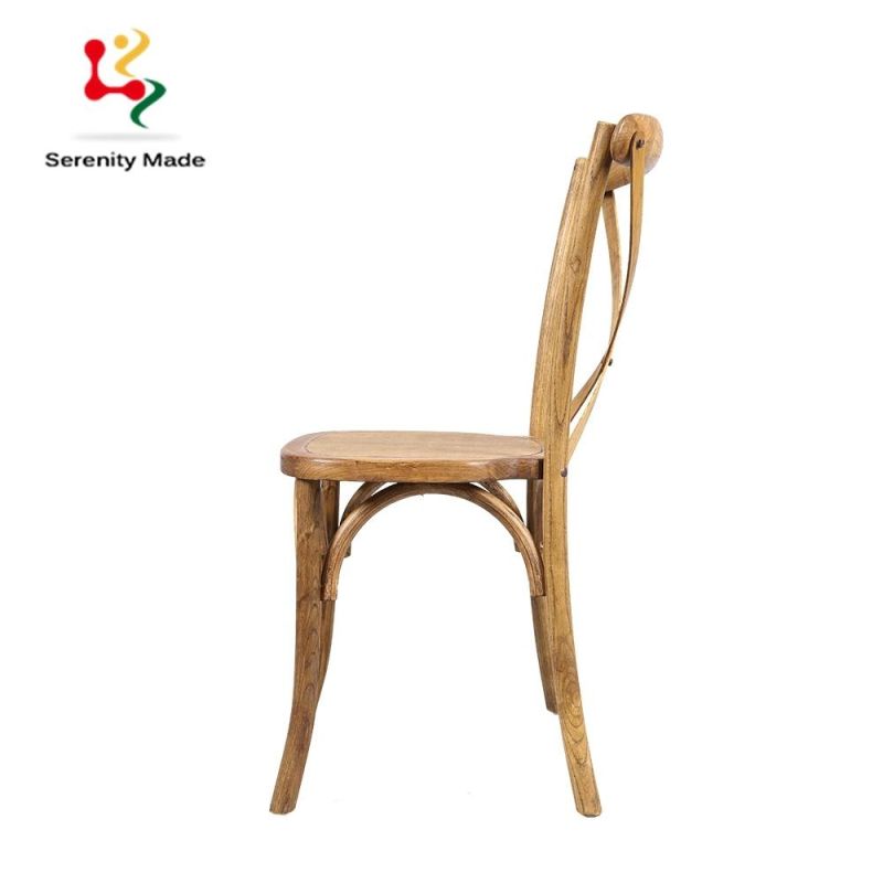 Wholesale Event Furniture Outdoor Cross Back Wedding Chair Modern Wood Banquet Chair