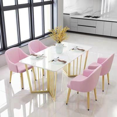 Marble Top Dining Table Modern Light Luxury Small Apartment Marble Table