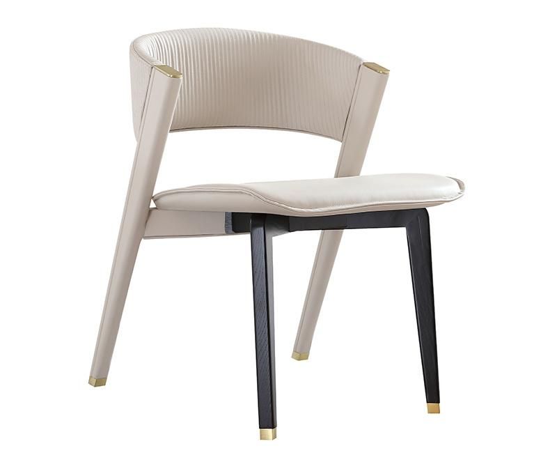 Zhida High Quality Modern Italian Design Home Furniture Single Luxury Villa Dining Room Chair Leather Upholstered Leg Hotel Restaurant Dining Chair