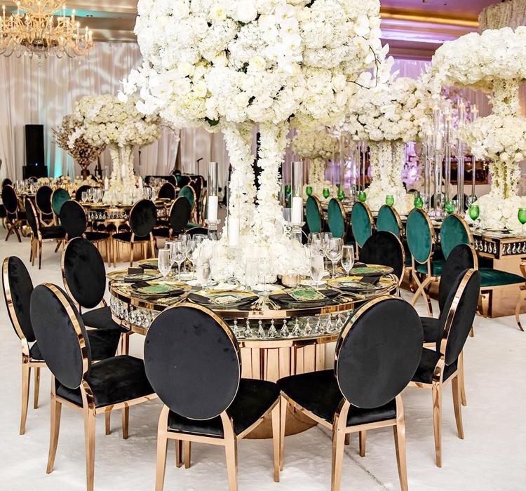 Wholesale Hotel Furniture Luxury Wedding Chair and Table Set