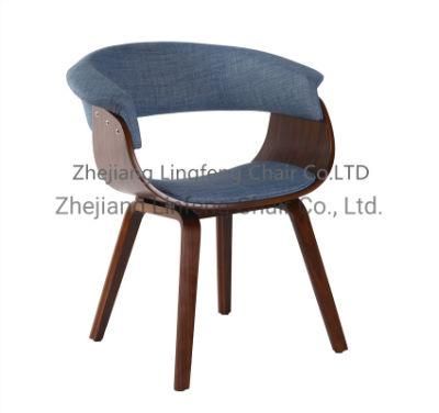 High Quality Dining Chair Velvet Fabric Wood Leg Home Furniture