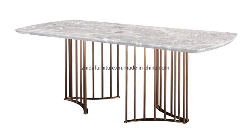 Home Furniture Dining Room Marble Restaurant Metal Dining Table