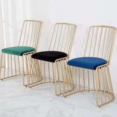 Modern Senior Elegant Chair Velvet Surface with Metal Spraying Leg Lounge Chair