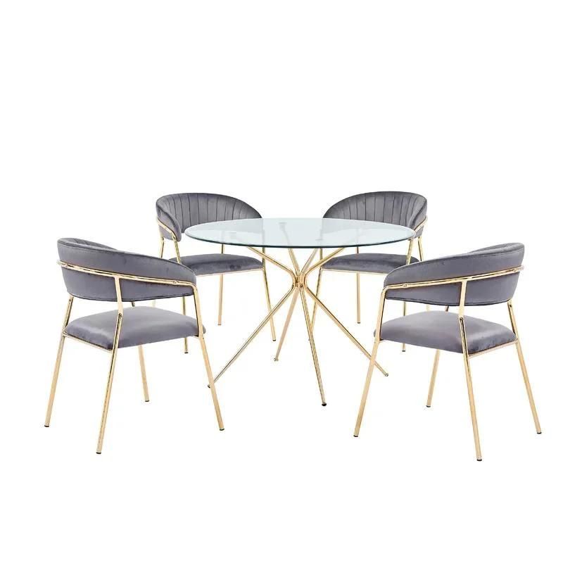 Nordic Furniture Famous Designer Cafe Chairs White Dining Tables Wooden Scandinavian Tulip Modern Dining Tables and Chairs Set 4