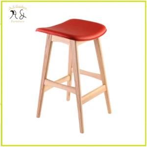 Hot Sale Backless Wooden Bar Stool with PU Seat Pad
